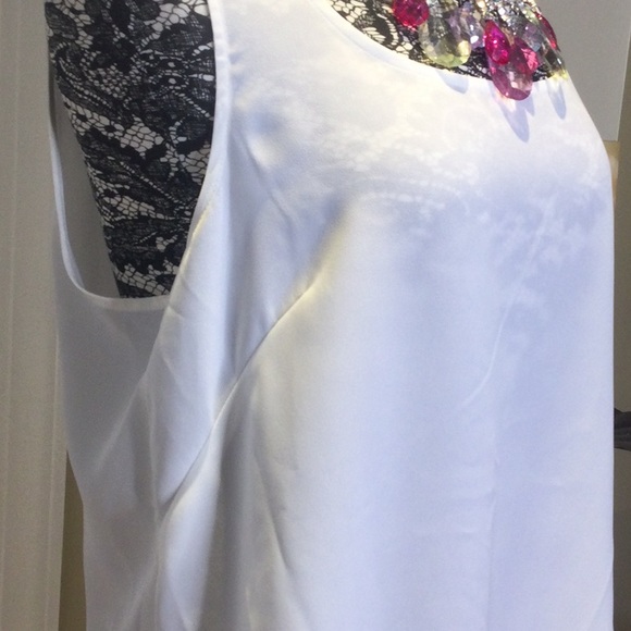 EUC Anne Klein White Suit Sheath Top, 14 - Picture 3 of 8